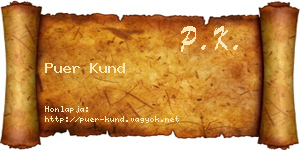 Puer Kund névjegykártya